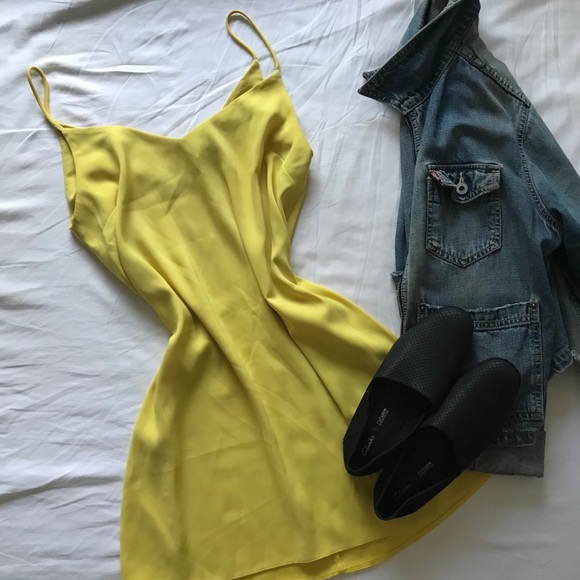 LAST DAY ASOS Yellow Cami Shift Dress - Picture 1 of 5
